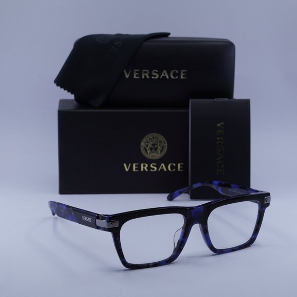 Versace VE3354F 5460 Rectangle Eyeglasses 55mm – Top Black/Havana Blue - Picture 5 of 10